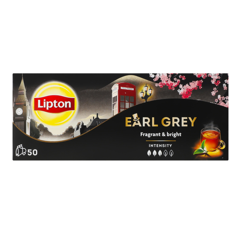 Чай чорний ароматизований Earl Grey Lipton к/у