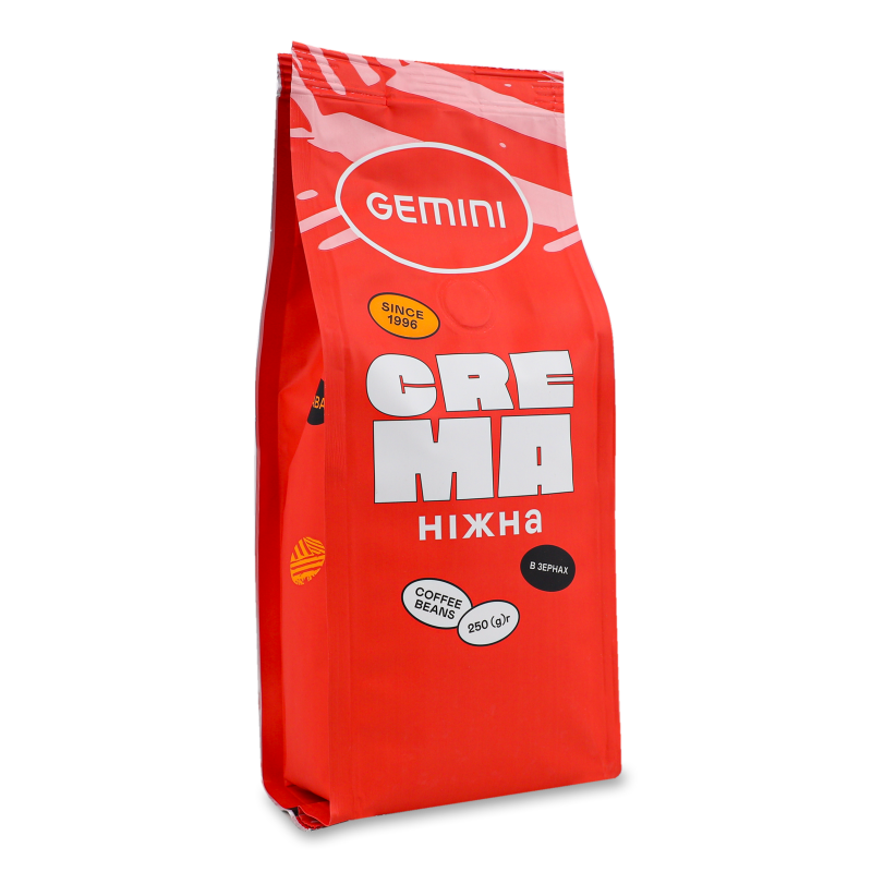 Кава Крема в зернах смажена натуральна 250г Джеміні
