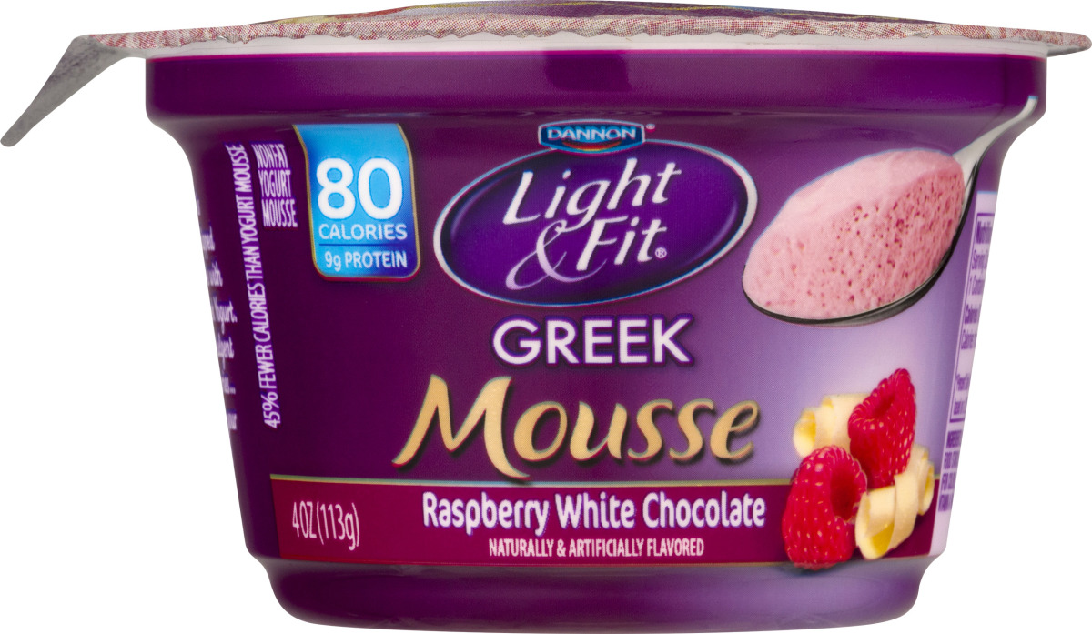 Dannon Light & Fit Nonfat Yogurt Greek Mousse Raspberry White Chocolate