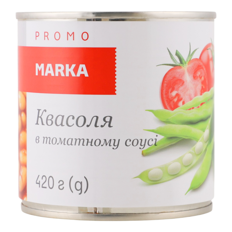 Квасоля у томатному соусі стерилізована Marka Promо з/б