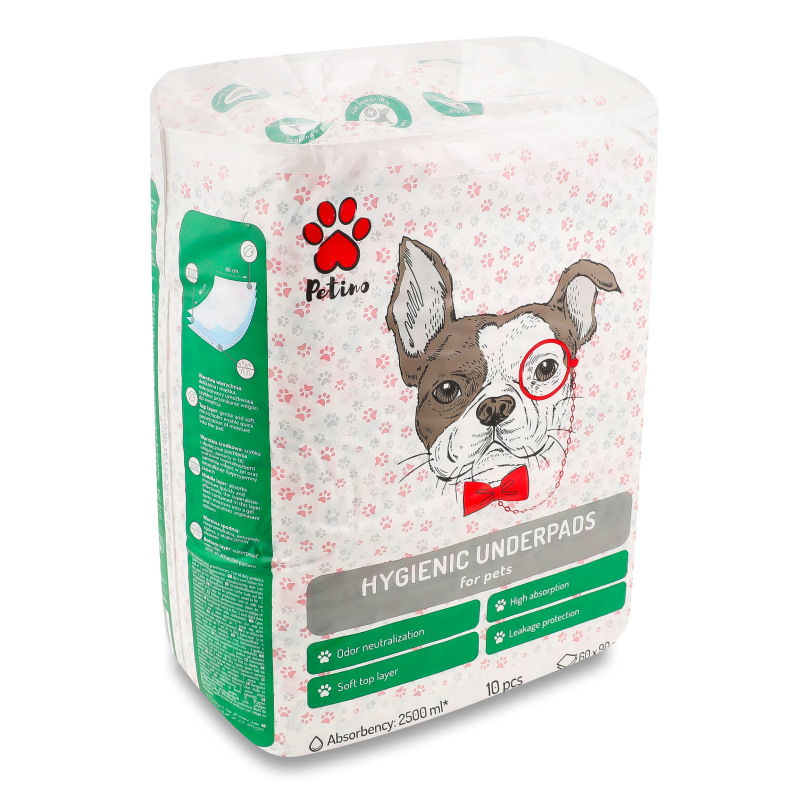 Пелюшки гігієнічні д/тварин 60*90см 10шт Петіно