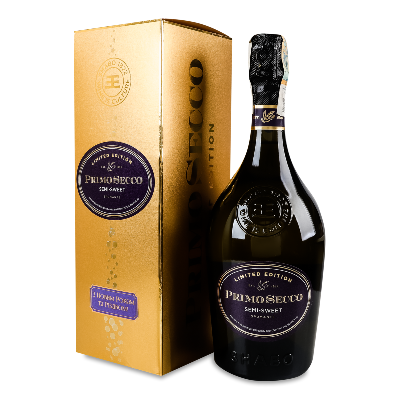 Вино ігристе Primo Secco біле н/солодке 11,7% 0,75л коробка Shabo