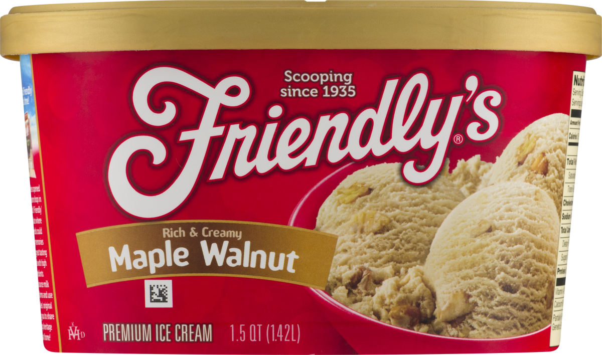 Friendly's Premium Ice Cream Rich & Creamy Maple Walnut Friendly's