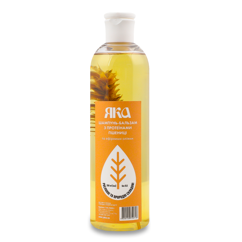 Шампунь-бальзам д/відновлення волосся з протеїнами пшениці 350мл з дозатором Яка