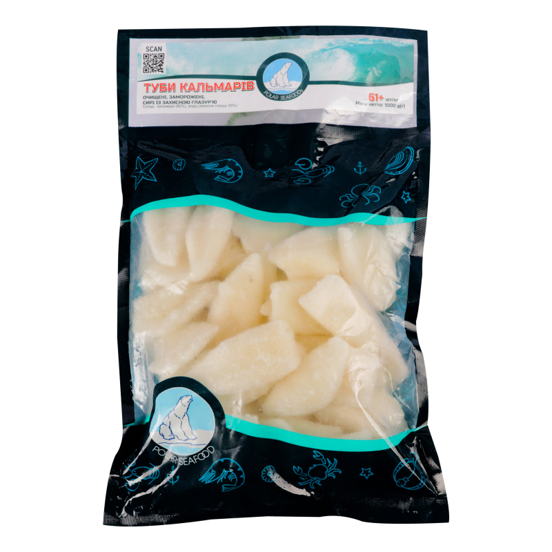 Кальмары тубы очищенные замороженные сырые Seafood Line м/у 1000г ...