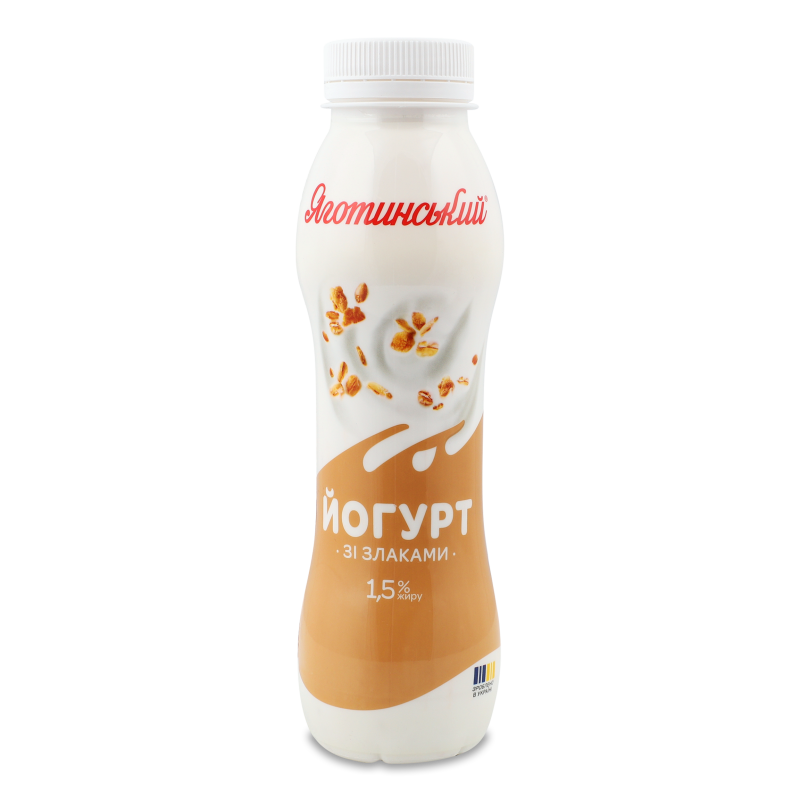 Йогурт питний з злаками 1,5% 270г пет Яготинський