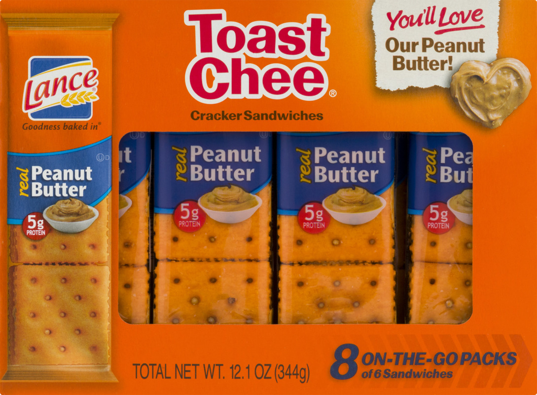 Lance Cracker Sandwiches Toast Chee Real Peanut Butter 8 CT Lance