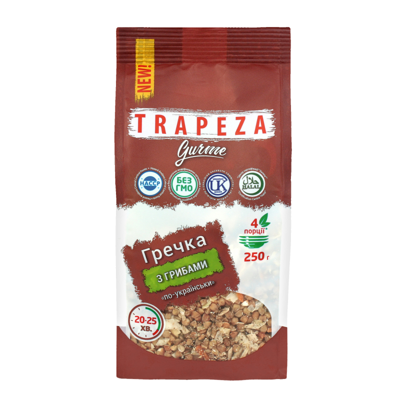 Гречка с грибами По-украински Трапеза м/у 250г Trapeza(4820179682328 ...