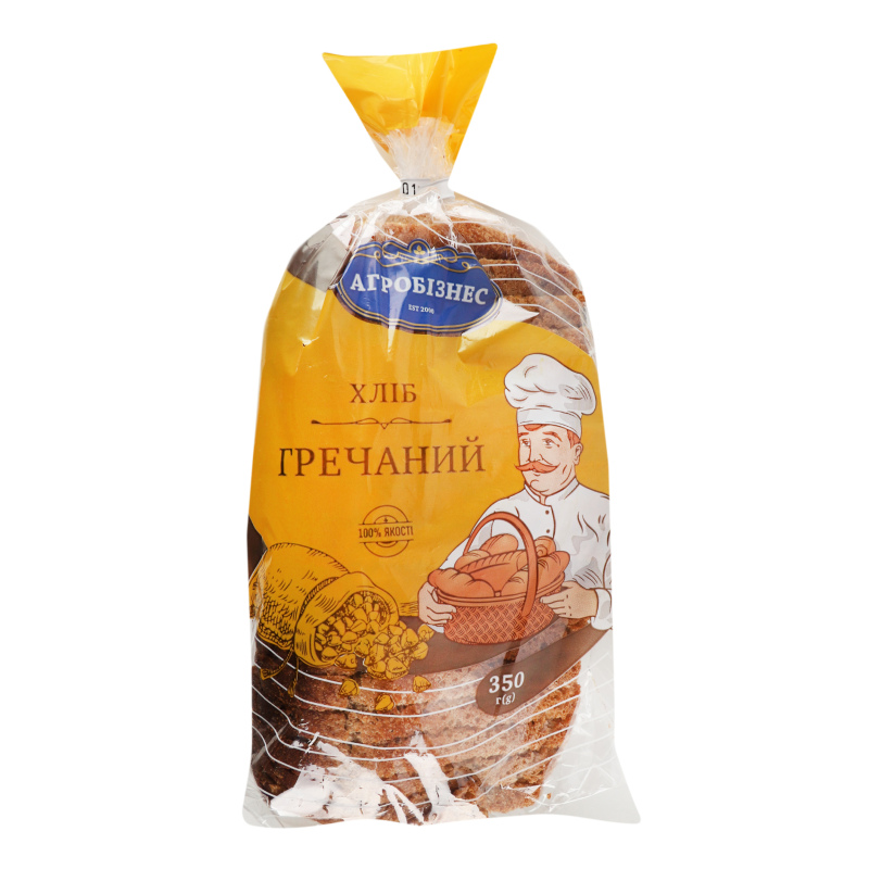 Хлеб нарезной Гречневый Агробізнес м/у 350г Агробізнес(4820079871471 ...