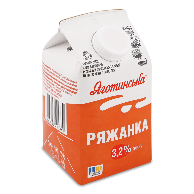 Ряжанка 3,2% 450г пюр/пак Яготинська