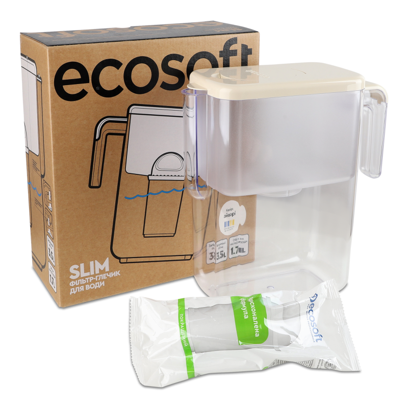Фільтр-глечик д/води Слім айворі 3,5л Екософт