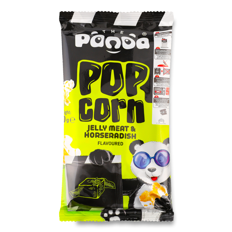 Попкорн д/мікрохвильової печі з смаком холодцю з хроном 100г коробка Солодка Панда