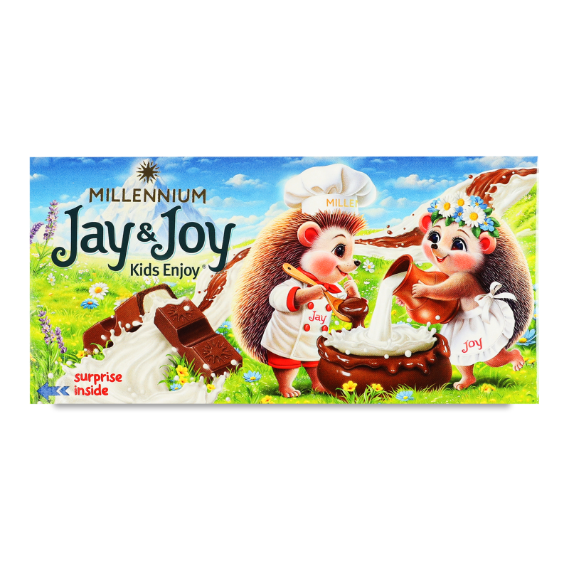 Шоколад Jay&Joy молочний з молочною начинкою 90г Millennium