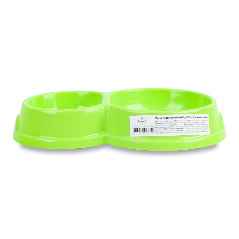 Миска д/котів №0 75мл+125мл зелена подвійна Природа