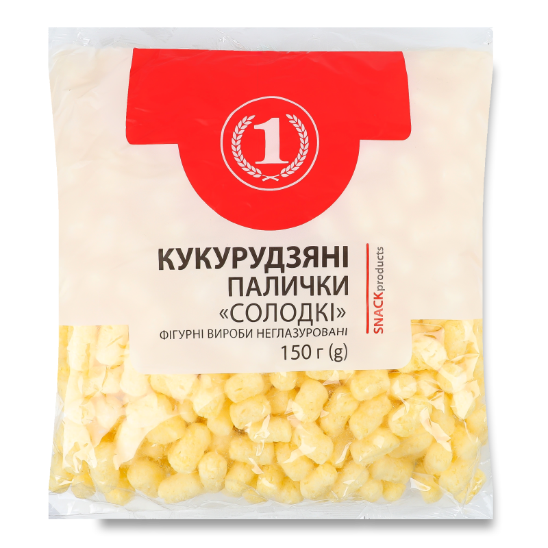 Вироби кукурудзяні фігурні Солодкі неглазуровані 150г ТМ “1”