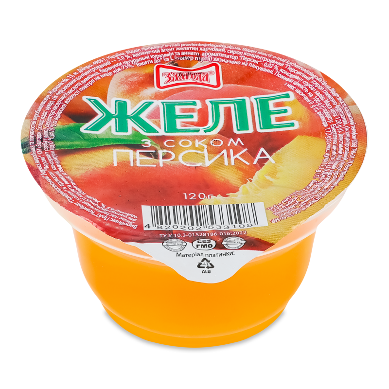 Желе з соком персика 120г Злагода