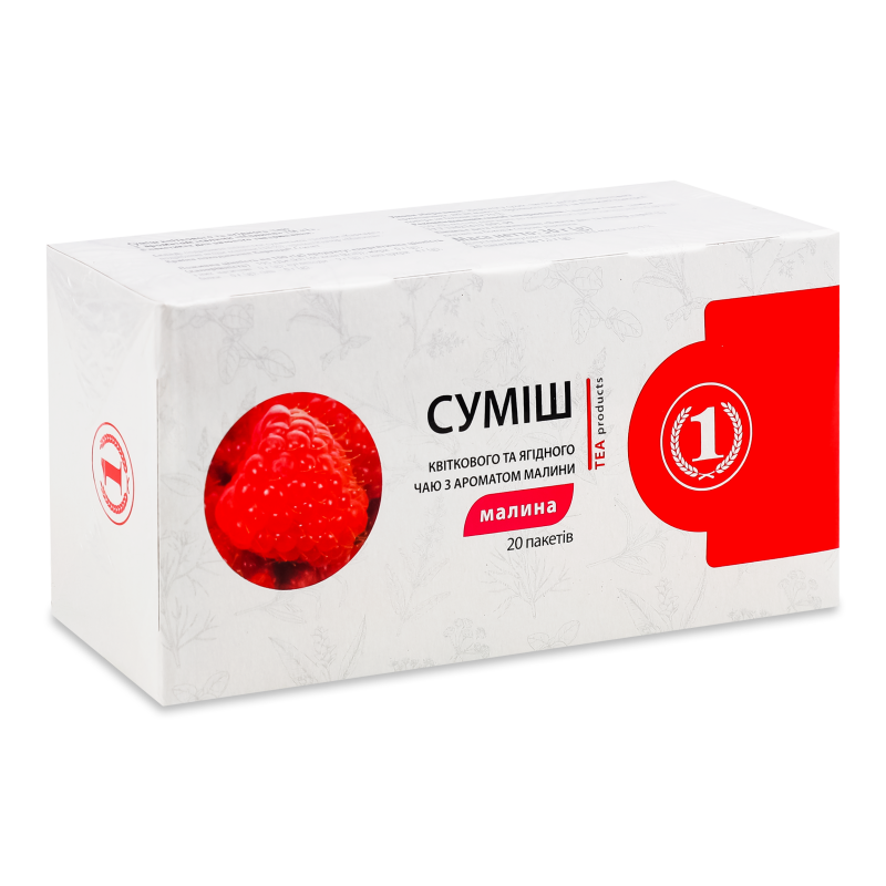 Суміш квіткового та ягідного чаю Малина 20*1,5г ТМ “1”