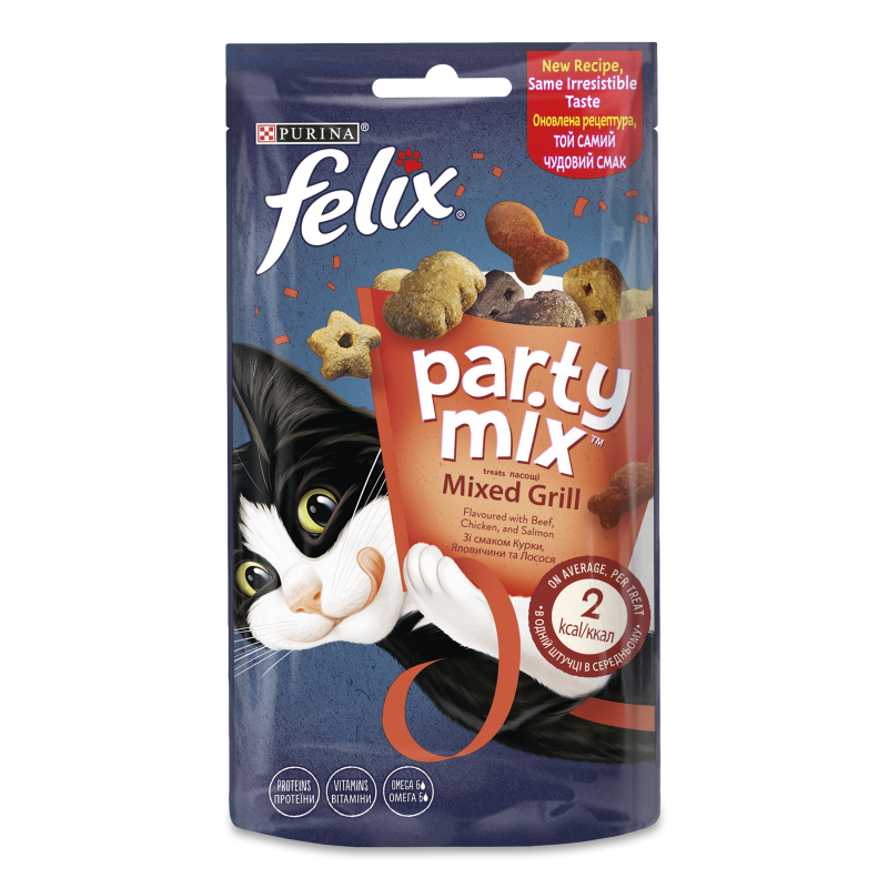Корм д/дорослих котів Паті Мікс Гриль мікс сухий 60г Фелікс