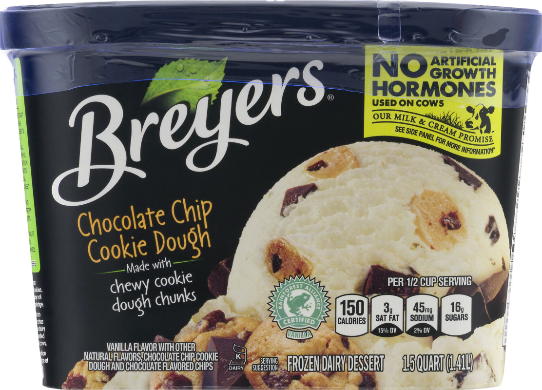 Breyers Chocolate Chip Cookie Dough Frozen Dairy Dessert Breyers