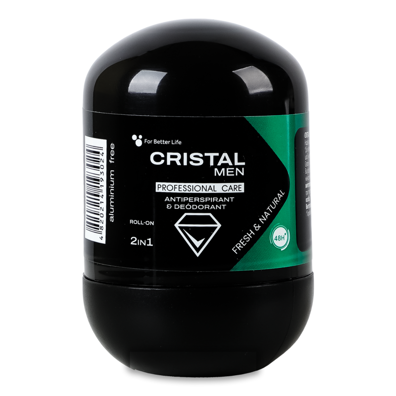Антиперспірант-дезодорант 2в1 Fresh&Natural д/чоловіків 50мл кульковий Cristal