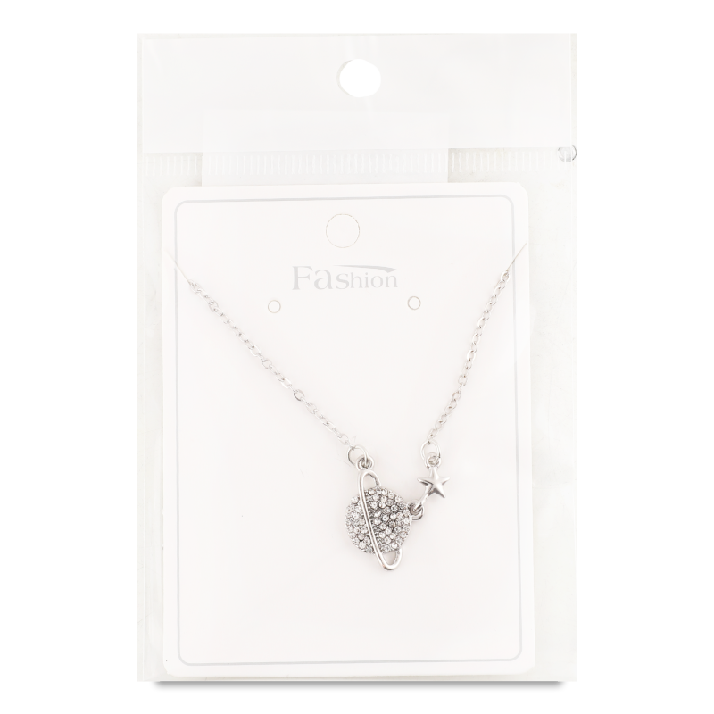 Ланцюжок сірий метал з підвіскою 40см FHF1553