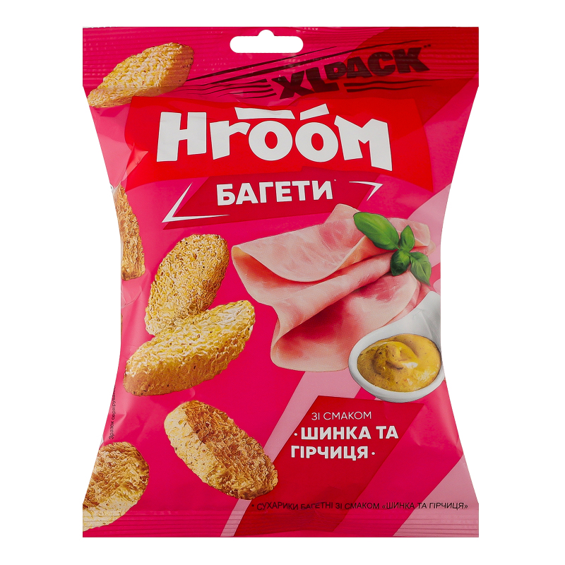 Сухарики багетні Шинка та гірчиця Hroom! м/у