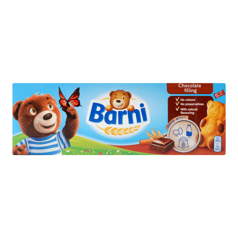 Тістечко бісквітне з шоколадною начинкою Barni к/у 5х