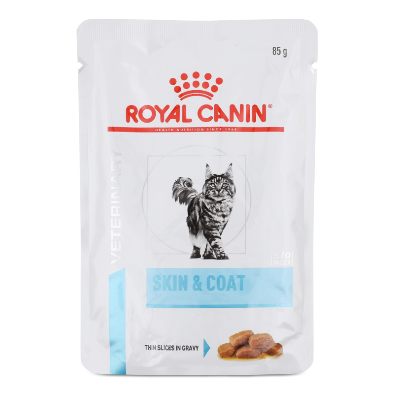 Корм д/дорослих котів Скін Енд Коат при випаданні шерсті шматочки в соусі 85г пауч Роял Канін