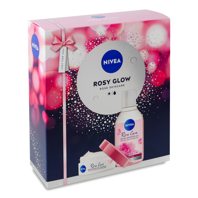 Набір Rosy Glow Вода міцелярна двофазна 400мл+Гель-крем д/обличчя 50мл Nivea