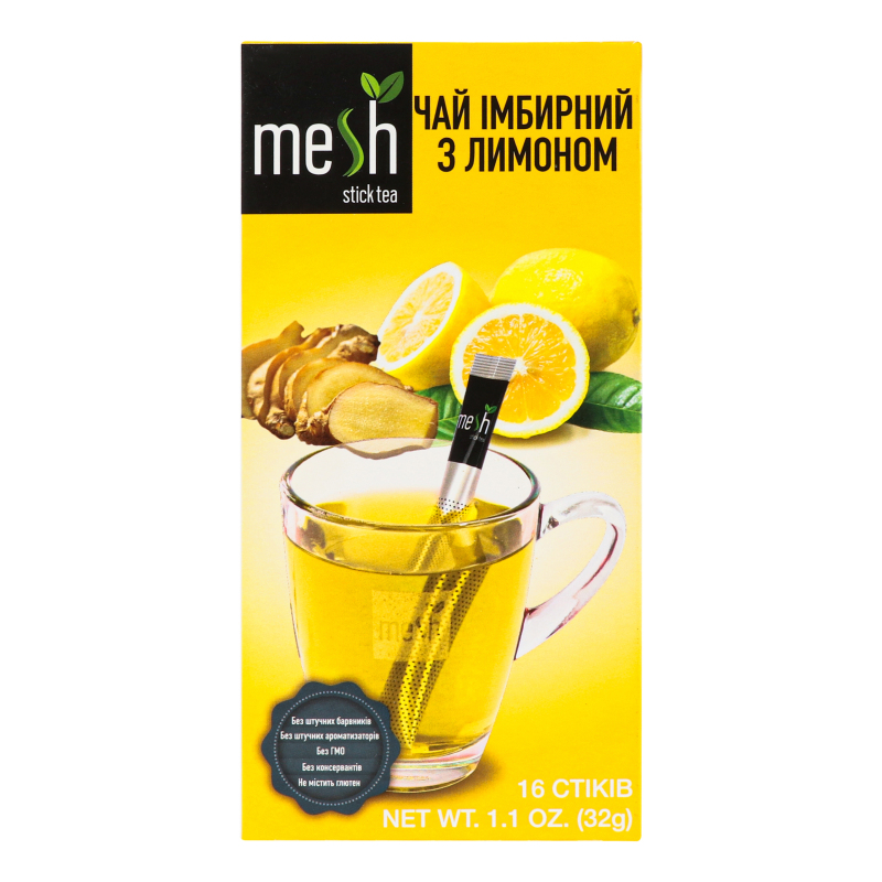 Чай имбирный с лимоном Mesh к/у 16х2г Mesh(18680211790977): купить в ...