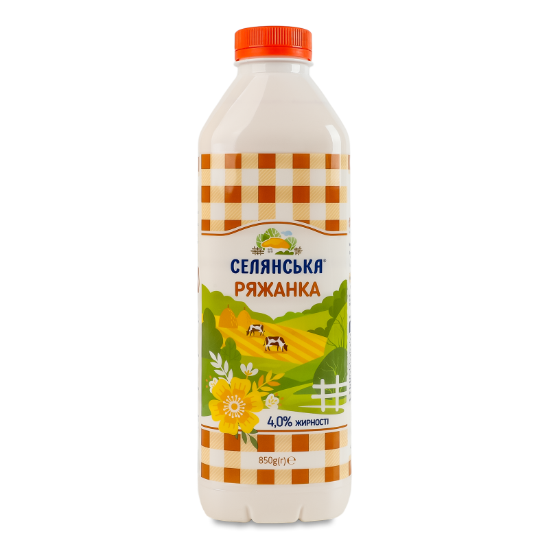 Ряжанка 4% 850г пет Селянська