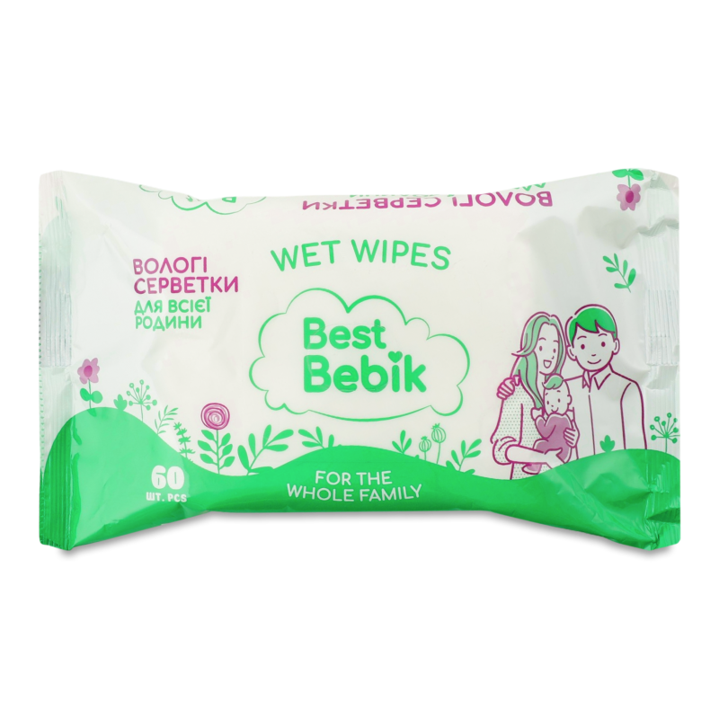 Серветки вологі д/всієї родини 60шт Best Bebik