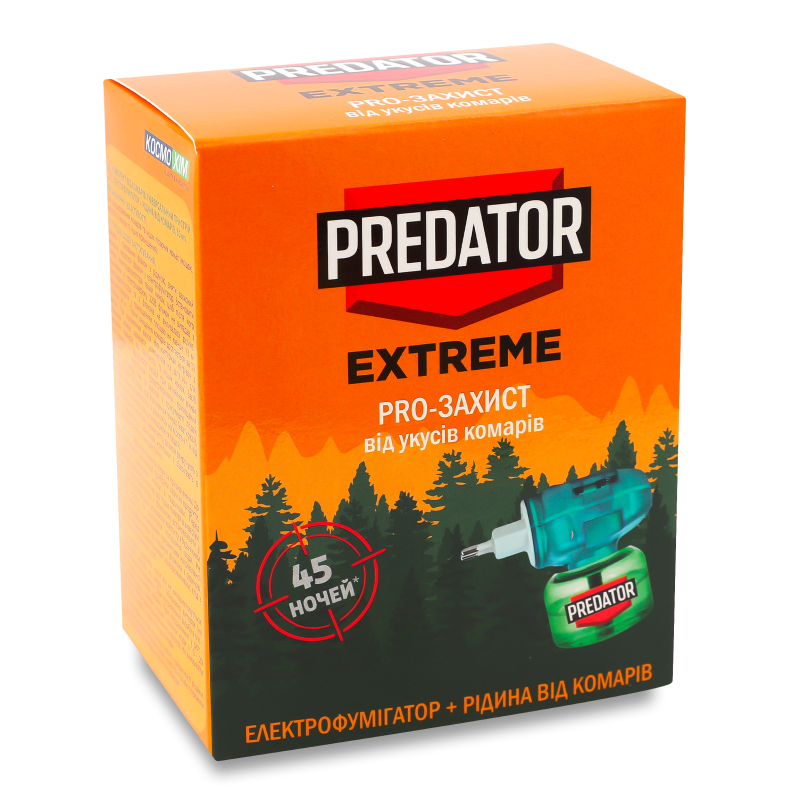 Електрофумігатор від комарів Extreme Pro-Захист+Рідина 45ночей 30мл Predator