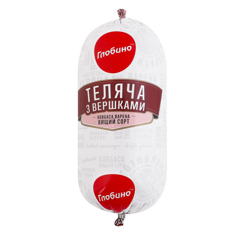 Ковбаса варена Теляча з вершками Глобино в/с кг