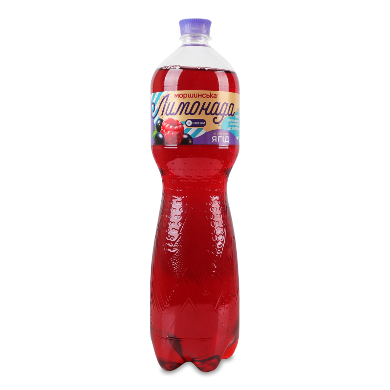 Напій безалкогольний соковмісний Лимонада з смаком ягід середньогазований 1,5л пет Моршинська