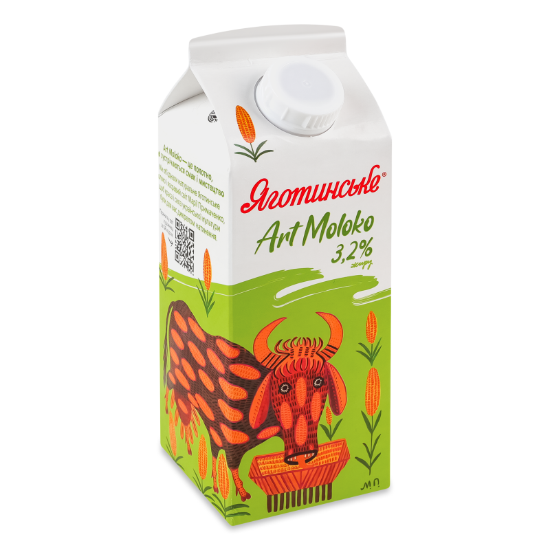 Молоко Art Moloko 3,2% 750г пюр/пак Яготинське