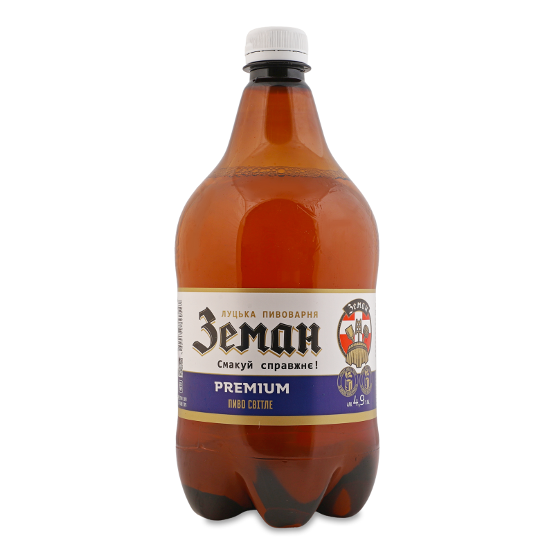 Пиво Premium світле 4,4% 1л пет Zeman