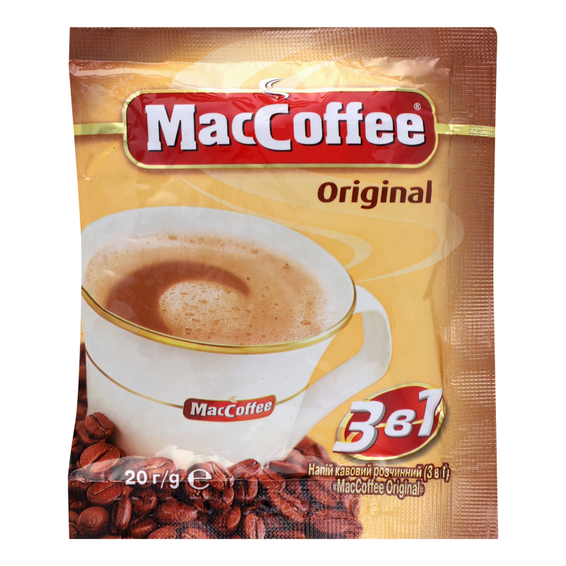 Напій кавовий розчинний 3в1 Original MacCoffee м/у 20г MacCoffee
