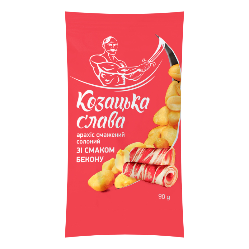 Арахіс смажений солоний зі смаком бекону Козацька слава м/у