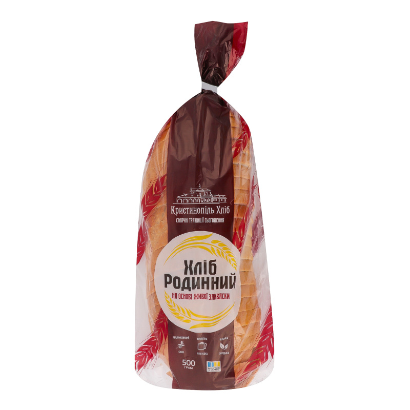 Хліб нарізний на основі живої закваски Родинний Кристинопіль Хліб