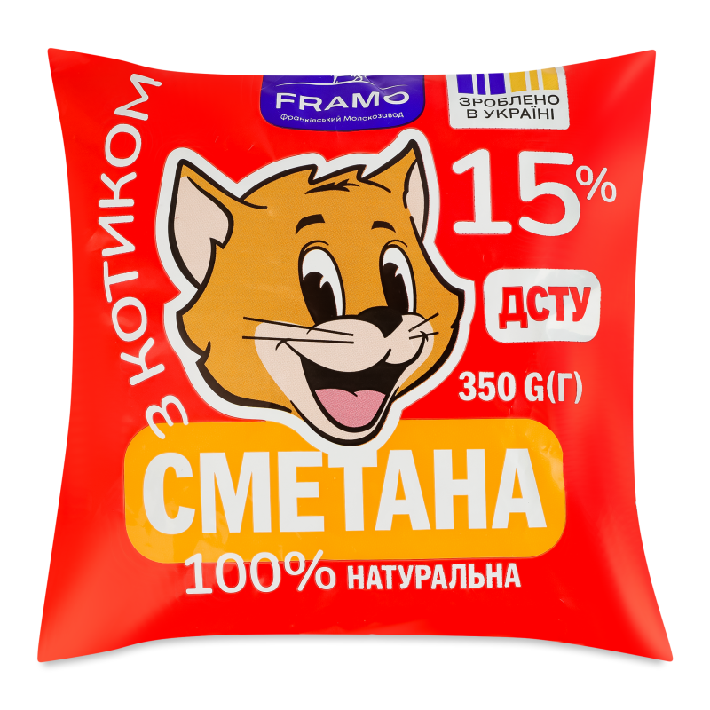 Сметана 15% 350г п/е Framo