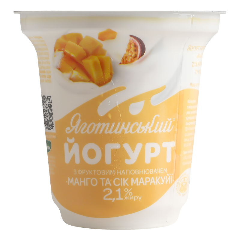 Йогурт 2.1% Манго та сік маракуї Яготинський ст