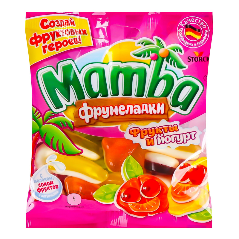 Мармелад жевательный Фрукты и йогурт Фрумеладки Mamba м/у 72г Mamba ...