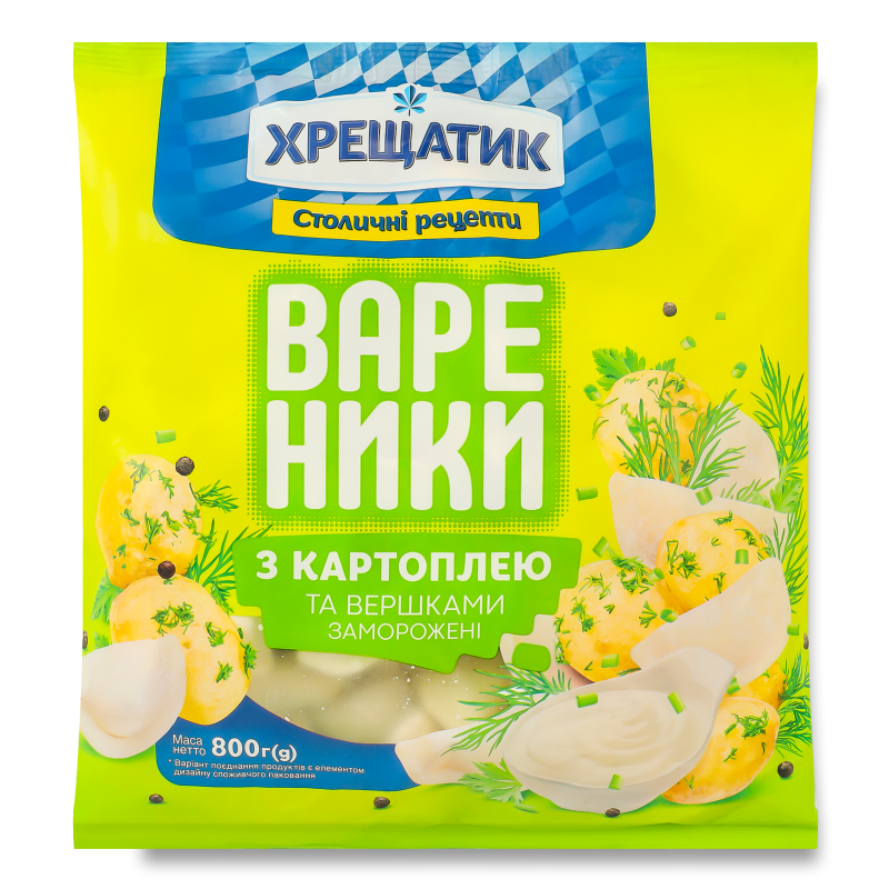Вареники з картоплею та вершками 800г Хрещатик