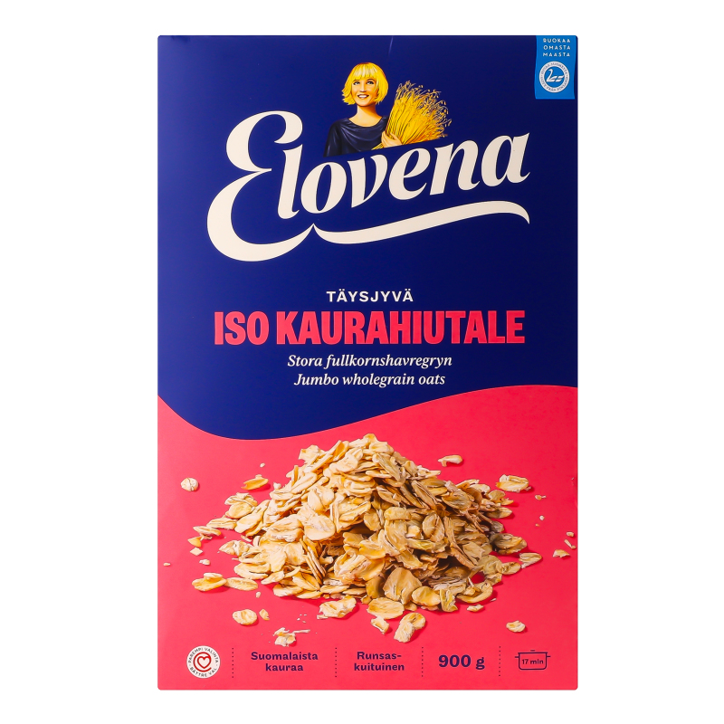 Хлопья овсяные из цельного зерна Финский Геркулес Elovena к/у 900г ...