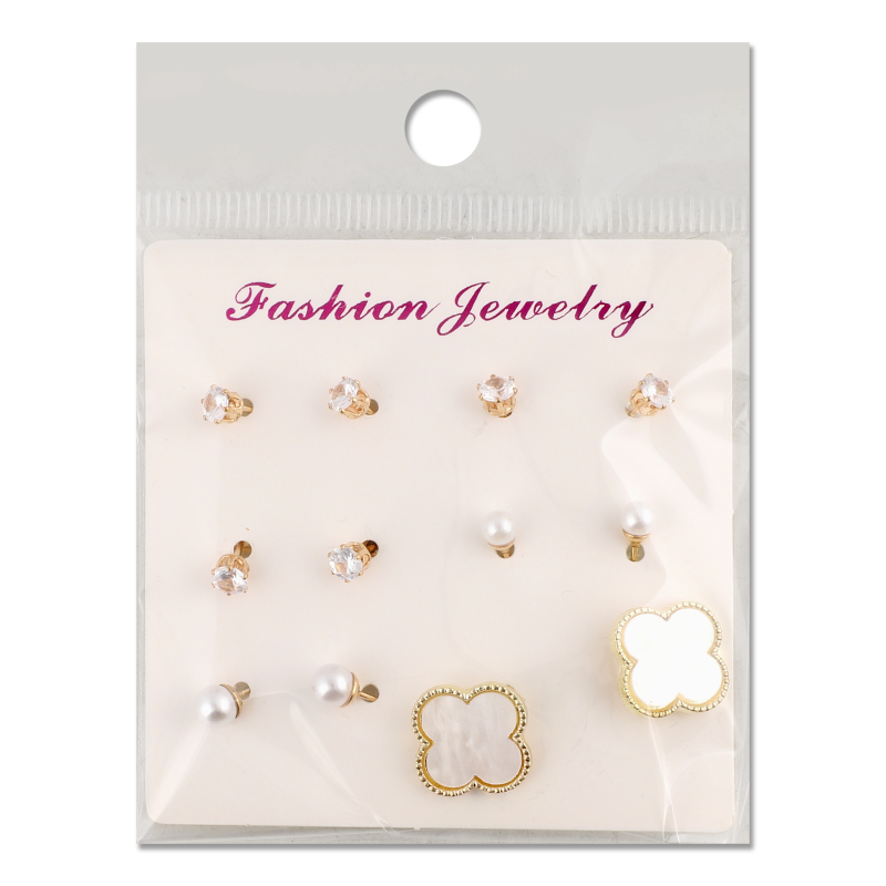 Набір сережок-гвіздків жовтий метал в асортименті