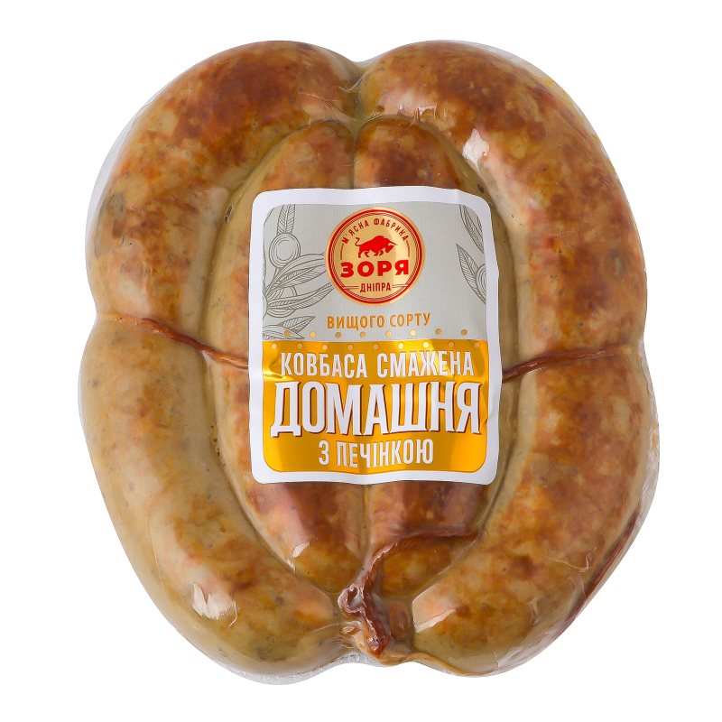 Ковбаса смажена з печінкою Домашня Зоря Дніпра в/с кг