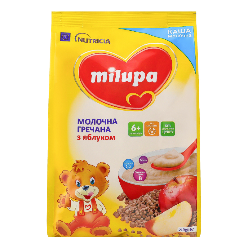 Каша молочна для дітей від 6міс суха гречана з яблуком Milupa м/у