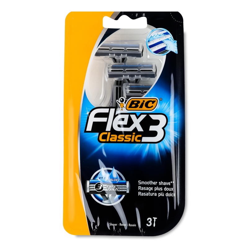 Станок д/гоління Флекс-3 Класік одноразовий 3шт Бік