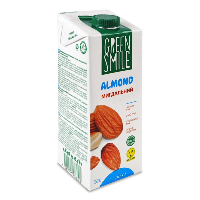 Напій рисово-мигдальний ультрапастеризований 1,5% 1л т/брік Green Smile